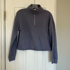 Cropped quarter zip sweatshirt